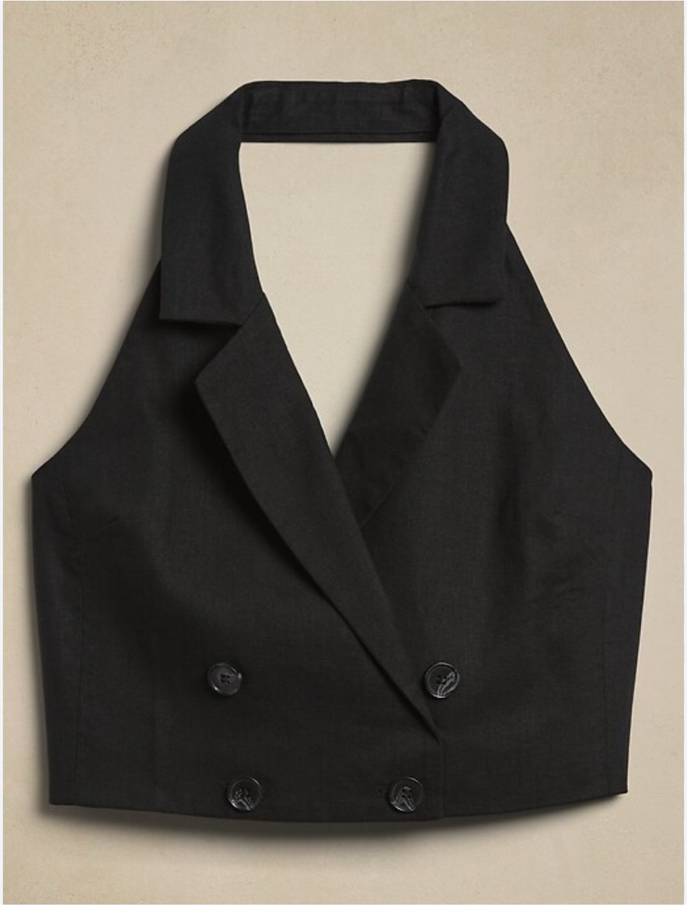 Banana Republic Factory white Double-Breasted Halter Crop Vest - Picture 4 of 5